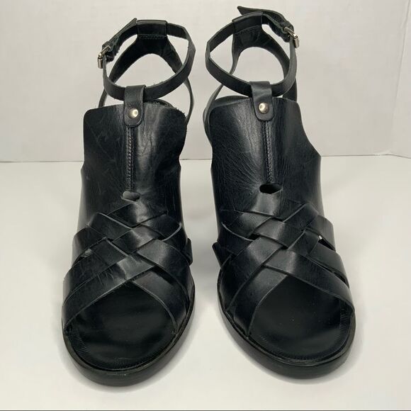 POUR la Victoire‎ leather wedge sandals. - Picture 5 of 12